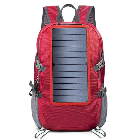 Solar Backpack Foldable Hiking Daypack With 5V Power Supply 6.5W Solar Panel Charge For Cell Phones - novelvine