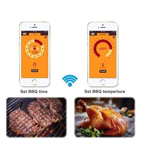 Wireless Meat Food Thermometer for Oven Grill BBQ Smoker Kitchen Smart Digital Bluetooth Barbecue Thermometer Temperature Gauge - novelvine