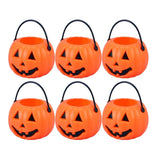 Mini Pumpkin Buckets for Halloween Candy – Kids Trick or Treat Holders, Plastic Lantern Pails, Cauldron Baskets"