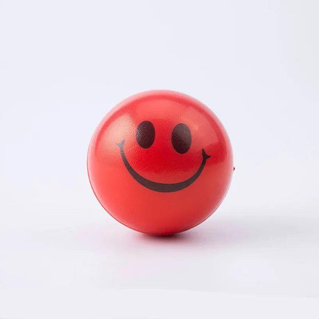 Smile Face Stress Ball - 6.3cm PU Foam Squeeze Toy for Hand Exercise and Anxiety Relief - Perfect for Children and Adults - novelvine