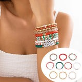 5PCS Christmas Crystal Charm Bracelet Set – Snowflake, Tree & Beaded Adjustable Rope Bracelets for Women