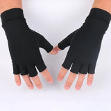 Compression Arthritis Gloves for Joint Pain Relief - Half Finger Brace Therapy with Copper, Anti-slip Wrist Support