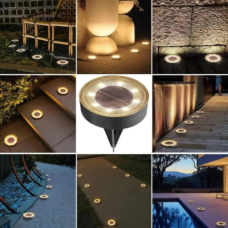IP68 Waterproof LED Outdoor Solar Power Ground Light Lighting Control Path Deck Lights Yard Driveway Lawn Garden Decoration Lamp - novelvine