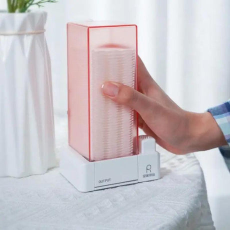 Automatic Cosmetic Cotton Pad Dispenser - Acrylic Dustproof Makeup Remover Paper Organizer for Efficient Vanity and Bathroom Storage - novelvine