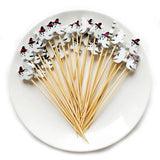 100/50 Pcs Halloween Disposable Bamboo Skewers – Pumpkin, Ghost Cocktail Sticks for Buffet & Desserts