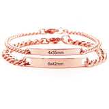 2pcs Personalized Stainless Steel Name Bracelet Set – Custom Couple Gift with Jewelry Box