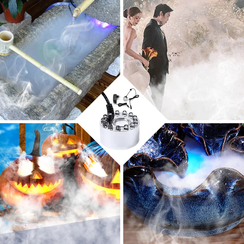 Mini LED Pumpkin Fog Machine – Halloween, Christmas & Easter Pond Water Fountain Decoration for Parties & Festivals