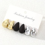 Vintage Multicolor Water Drop Stud Earrings – Trendy Punk Metal Earrings for Women