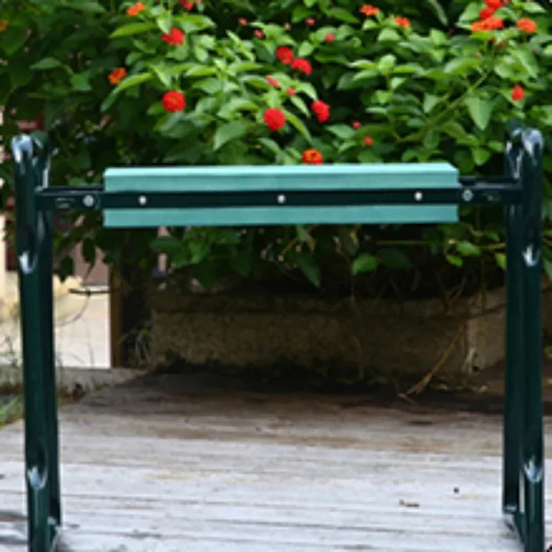 Foldable Garden Kneeler and Seat with Thicker Foam Pad – Heavy Duty Green Bench with Tool Pouch – Multi-Purpose Gardening & Fishing Stool Gift
