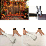 Fall Harvest Pumpkin Barn Backdrop – Autumn Maple Thanksgiving Photography Background for Festivals