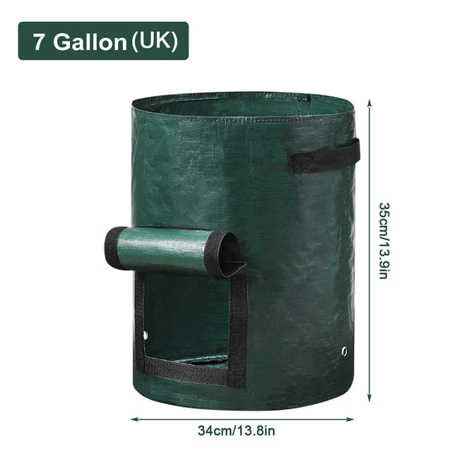 Garden Grow Bags 3/5/7/10 Gallon – Heavy-Duty Fabric Plant Pots for Vegetables, Potatoes, Onions, and Herbs – PE DIY Planter Bags with Handles