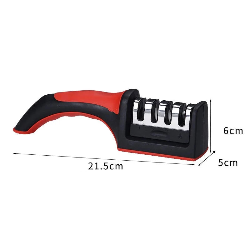 4-Stage Multi-Functional Knife Sharpener | Handheld 3-in-1 Kitchen Sharpening Tool