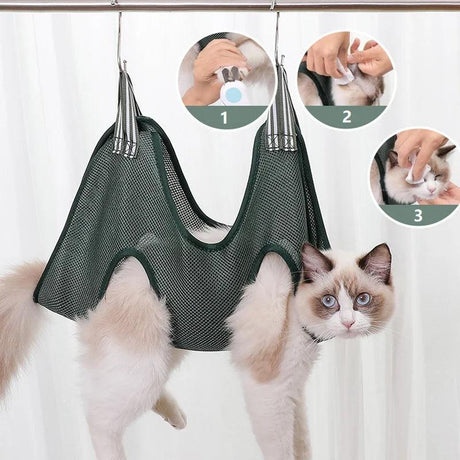 Dog Cat Grooming Hammock Fixed Bath Bag for Nail Cutting Anti Scratch Cat Trimming Restraint Bag Cat Beauty Hanging Pet Supplies - novelvine