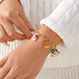 New Year Christmas Tree Pendant Necklace – Rhinestone Snowflake, Santa Claus & Bell Choker for Women | Festive Holiday Party Jewelry Gift