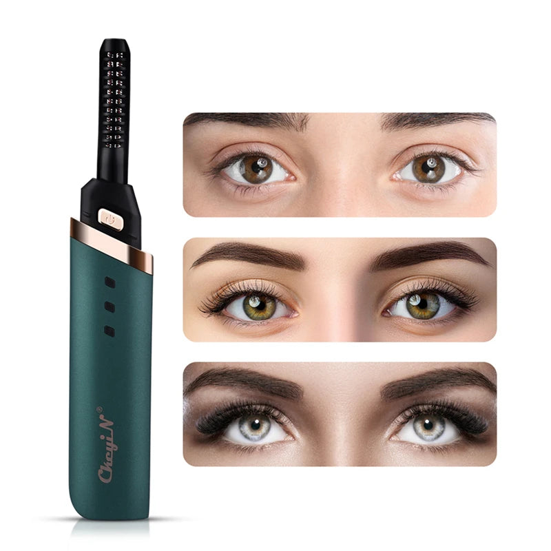 USB Heated Eyelash Curler – Long-Lasting Natural Curl | CkeyiN Electric Lash Tool