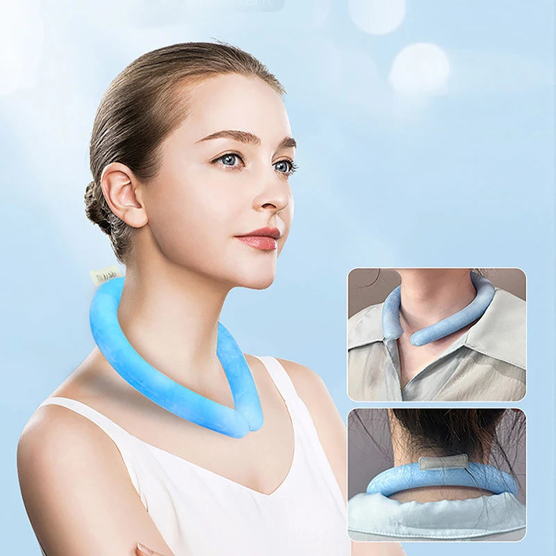 Reusable Neck Cooling Ring | Summer Ice Collar & Cool Tube | Neck Massager & Cooler Cushion