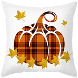 Autumn Maple Leaf Pumpkin Pillowcase – 45x45cm Fall Home Décor | Grateful Thanksgiving Throw Pillow Cover | Polyester Cushion Cover