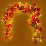 200CM Artificial Autumn Maple Leaf Garland – Fall Vine Wreath for Home, Door, Wall & Garden Decorations