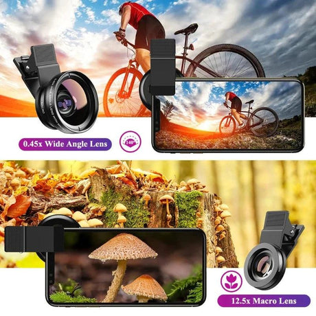 Universal 2-in-1 HD Camera Lens Kit for Smartphones - Wide Angle & Macro Lenses - novelvine