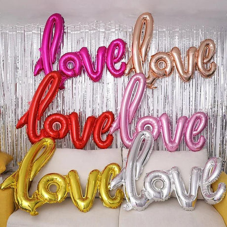 10inch Red Heart Balloons Inflatable LOVE Letter Foil Balloon for Anniversary Valentine Day Wedding Party Decoration Supplies - novelvine