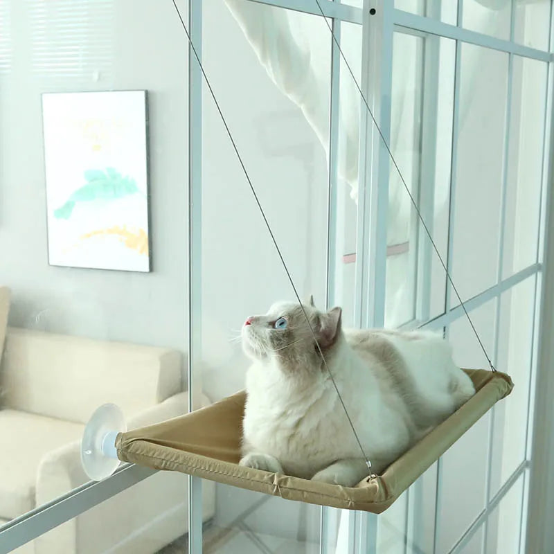 Pet Cat Hammock - Window-Mounted Climbing Frame, Removable Suction Cup Bed, Easy Clean Kitten Hanging House