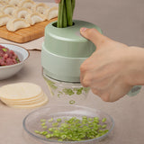 4-in-1 Electric Vegetable Slicer Set - Handheld Cutter for Garlic, Pepper, Onion, Celery, Ginger & Meat with Brush