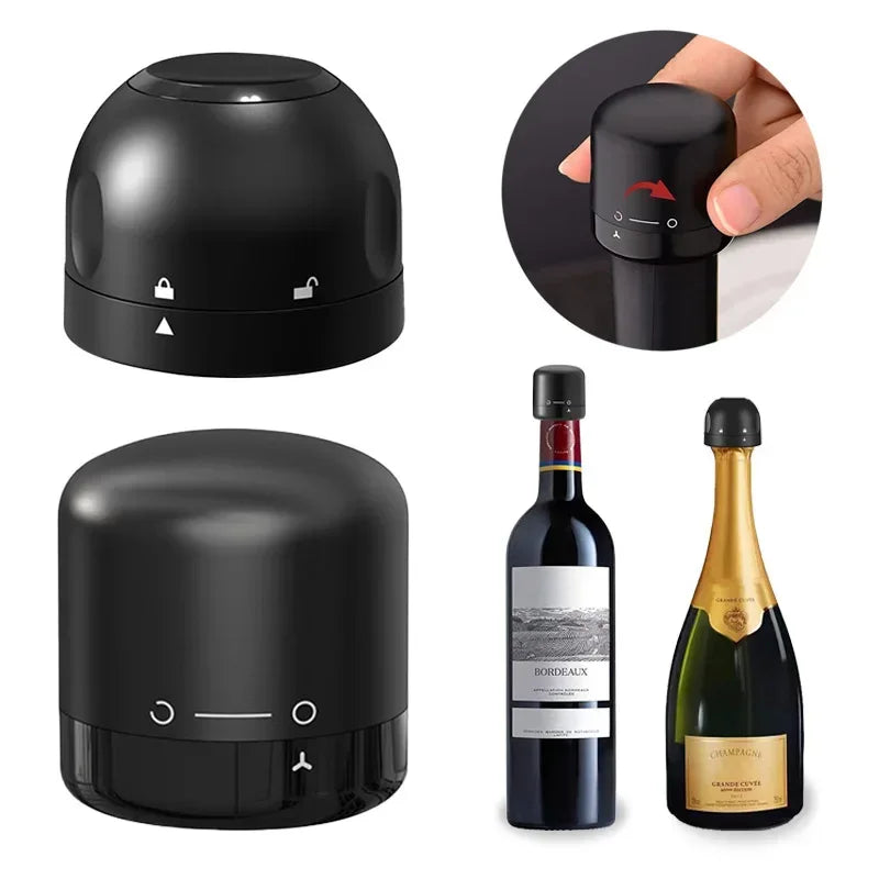 1/2/3pcs Reusable Vacuum Wine Stoppers - Leak-proof Champagne Bottle Sealer Cap Set - Retain Freshness Wine Plug Tools