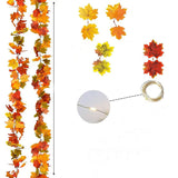 200CM Artificial Autumn Maple Leaf Garland – Fall Vine Wreath for Home, Door, Wall & Garden Decorations