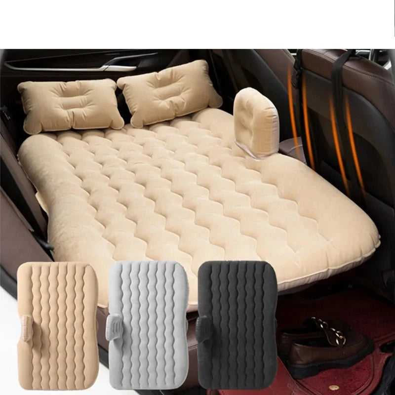 Universal Car Travel Inflatable Bed 80x130cm | Auto Back Seat Trunk Mattress Air Bed Pillow for Travel Camping Family Outing