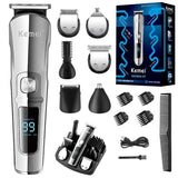 Kemei All-In-One Hair Trimmer for Men - Face & Body Grooming Kit, Beard & Hair Clipper, Waterproof Electric Shaver