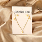 Luxury Water Drop Choker Necklace & Earrings Set – Stainless Steel Women’s Jewelry for Wedding & Special Occasions