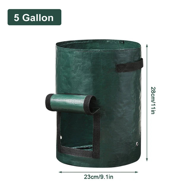 Garden Grow Bags 3/5/7/10 Gallon – Heavy-Duty Fabric Plant Pots for Vegetables, Potatoes, Onions, and Herbs – PE DIY Planter Bags with Handles