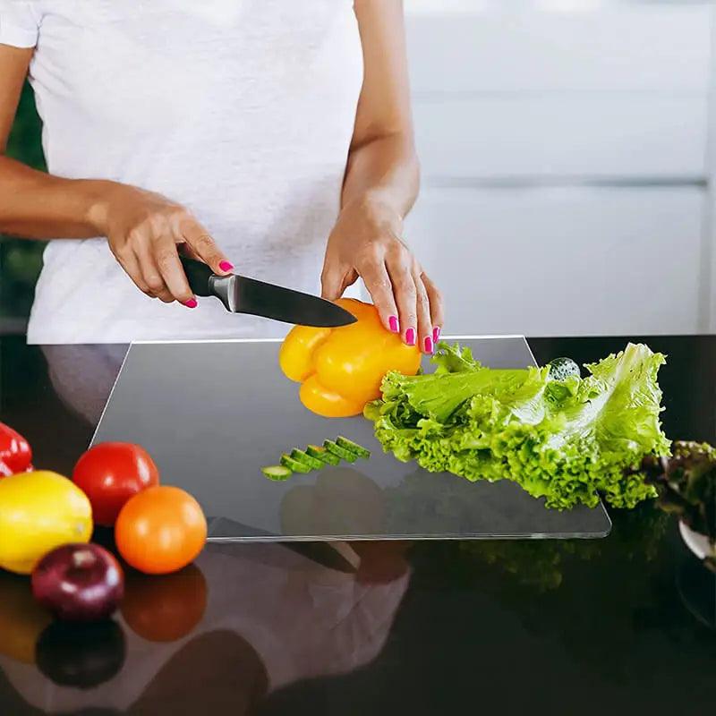 Acrylic anti-slip transparent cutting board With Lip For Kitchen Counter Countertop Protector Home Restaurant Kitchen Gadgets - novelvine