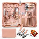 30-Piece Professional Nail Clippers Manicure & Pedicure Set with Portable Travel Case – Stainless Steel Cuticle Nippers & Precision Nail Care Kit
