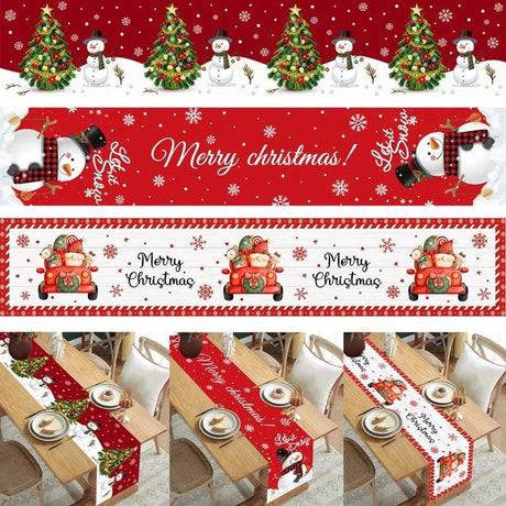 Christmas Table Runner Merry Christmas Decorations For Home - novelvine