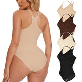 Seamless Racerback Bodysuit Shapewear for Women – Tummy Control, Butt Lifter, Slimming Sculpting Tank Top Underwear