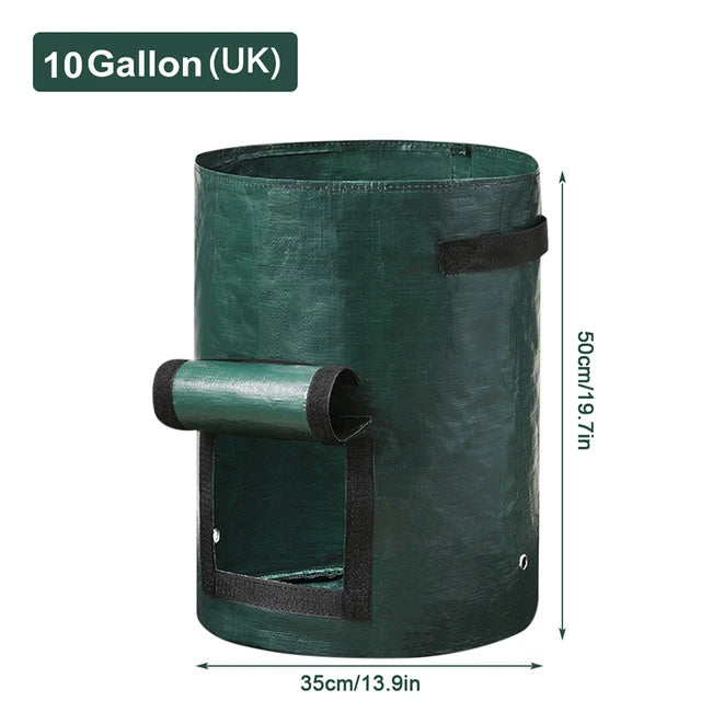 Garden Grow Bags 3/5/7/10 Gallon – Heavy-Duty Fabric Plant Pots for Vegetables, Potatoes, Onions, and Herbs – PE DIY Planter Bags with Handles