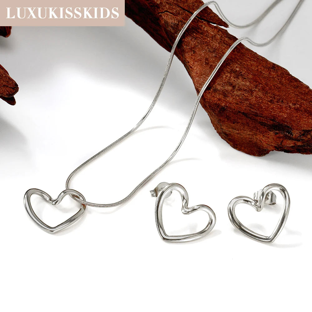 Luxury Water Drop Choker Necklace & Earrings Set – Stainless Steel Women’s Jewelry for Wedding & Special Occasions