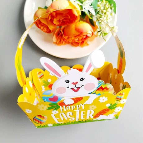 4-Piece Easter Bunny Rabbit Paper Bags - Perfect for Egg, Candy, and Cookie Packaging - Easter Party Supplies and Decorations
