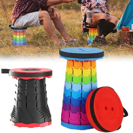 Retractable Stool Portable Camping Foldable Chair Telescopic Folding Stools Seat, for Outdoor Beach Chairs Camping Fishing Stool - novelvine