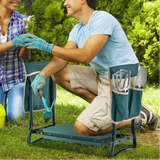 Foldable Garden Kneeler and Seat with Thicker Foam Pad – Heavy Duty Green Bench with Tool Pouch – Multi-Purpose Gardening & Fishing Stool Gift