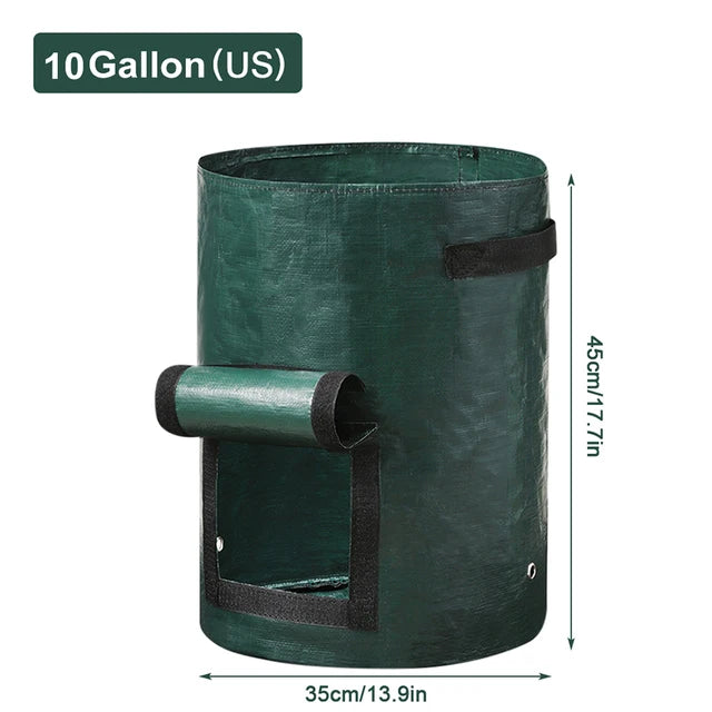 Garden Grow Bags 3/5/7/10 Gallon – Heavy-Duty Fabric Plant Pots for Vegetables, Potatoes, Onions, and Herbs – PE DIY Planter Bags with Handles