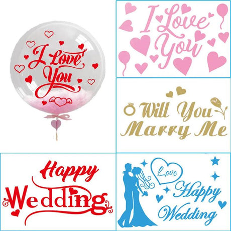 1set 20*29CM Wedding Balloons DIY Stickers Transparent Bobo Balloons Sticker For Valentine's Day Wedding Party Decorations - novelvine