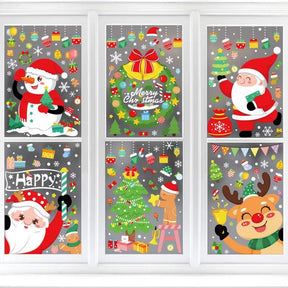Christmas Window Clings Xmas Snowflake Santa Window Sticker - novelvine