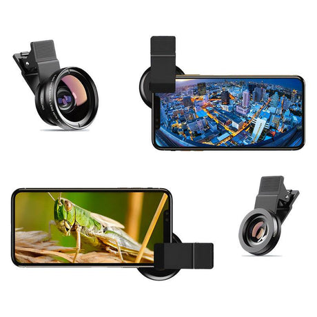 Universal 2-in-1 HD Camera Lens Kit for Smartphones - Wide Angle & Macro Lenses - novelvine