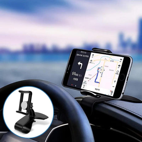 Car Dashboard Phone Holder Clip Mount Stand for all phones, universal adjustable size GPS Support Clips Rotatable Bracket - novelvine