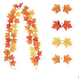 200CM Artificial Autumn Maple Leaf Garland – Fall Vine Wreath for Home, Door, Wall & Garden Decorations