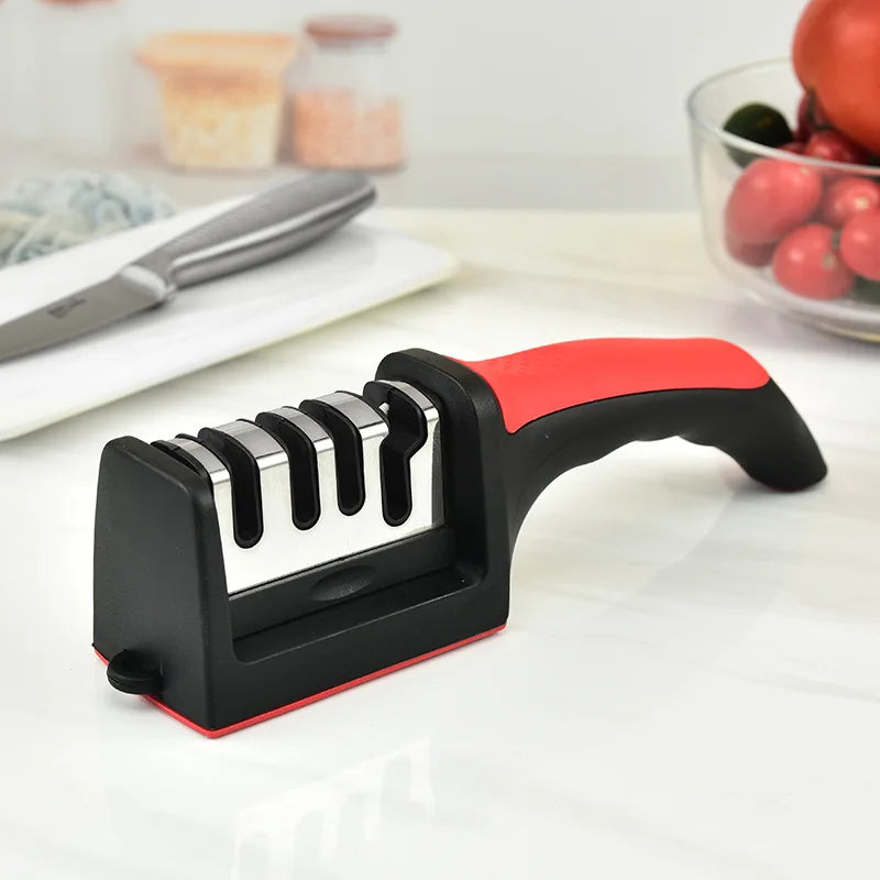 4-Stage Multi-Functional Knife Sharpener | Handheld 3-in-1 Kitchen Sharpening Tool