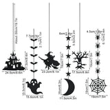 6pcs Halloween Hanging Banner Garland - Spider, Witch, Ghost & Bat Pendants | Spooky Halloween Party Decorations for Home