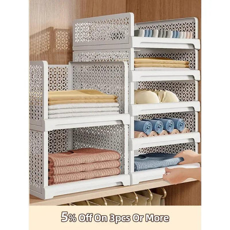 Pull-out type Closet Storage Shelf Wardrobe Organizer Layered Organizers of Cabinets and Drawers Clothes Storage Organizer - novelvine